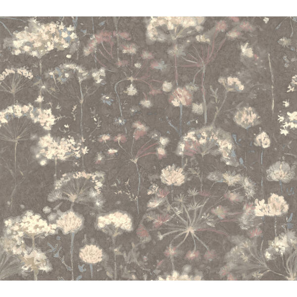 Candice Olson Botanical Dreams Dark Gray Botanical Fantasy Wallpaper, image 2