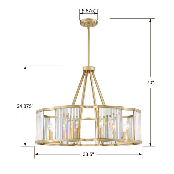 Darcy Distressed Twilight Eight-Light Chandeliers, image 5