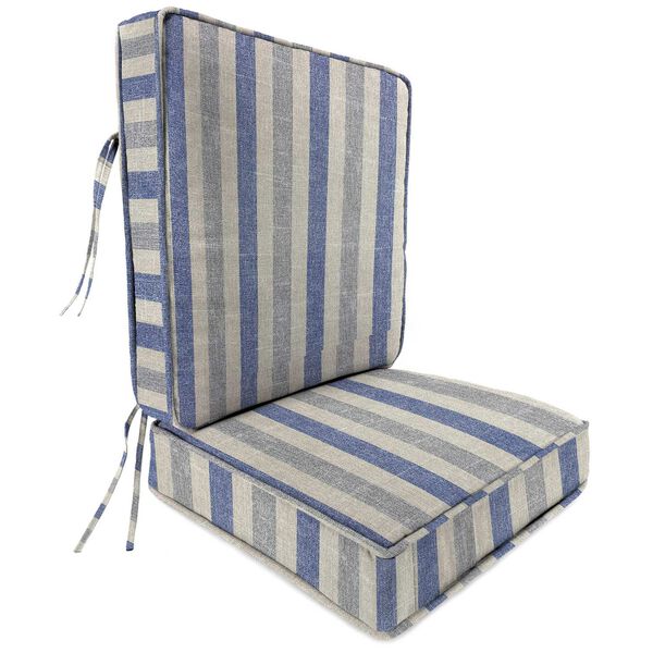 Tilford Denim Blue Two-Piece 22 x 45 Inches Boxed Edge Outdoor Back and Seat Cushion, image 1