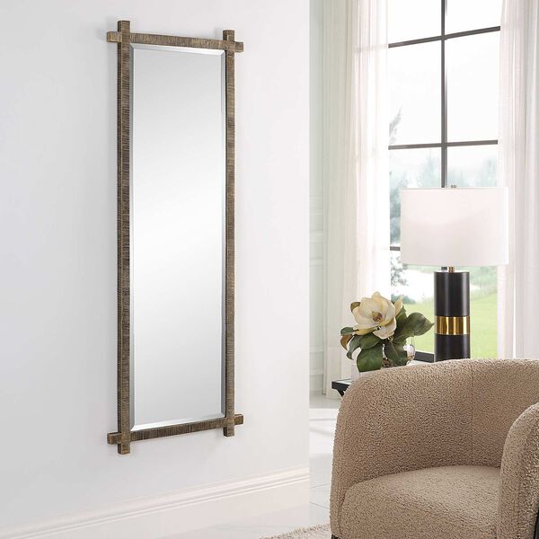 Abanu Antique Gold Ribbed Dressing Wall Mirror, image 4