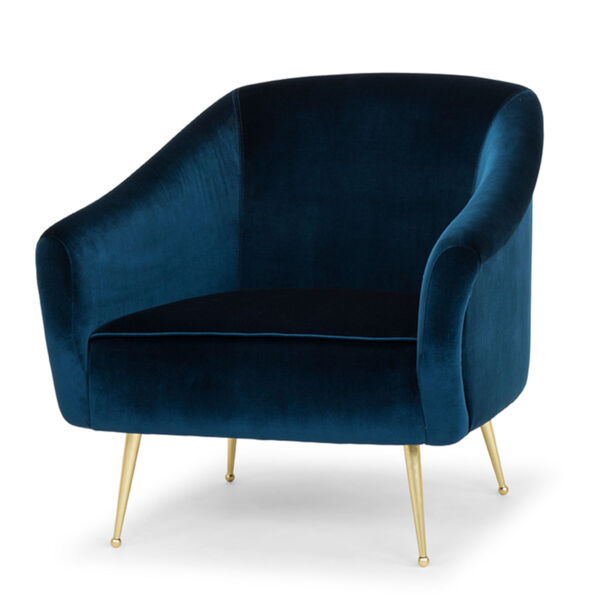 Lucie Midnight Blue and Gold Occasional Chair, image 1