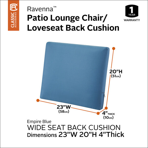 Maple Empire Blue 23 In. x 20 In. Patio Back Cushion, image 3