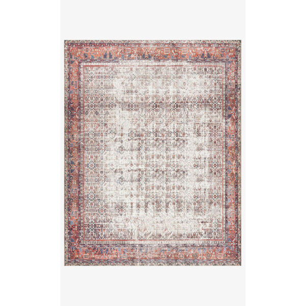 Layla Ivory and Brick Rectangular: 2 Ft. 6 In. x 9 Ft. 6 In. Area Rug, image 1
