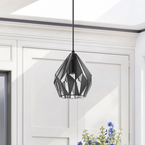 Black and Silver One-Light Pendant with Black Exterior and Silver Interior Metal Shade, image 3