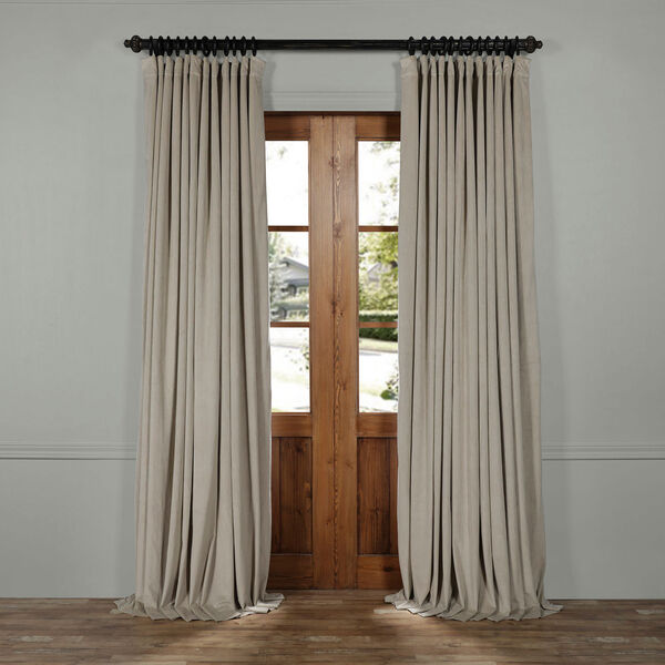 Cool Beige Double Wide Blackout Velvet Curtain – SAMPLE SWATCH ONLY, image 1
