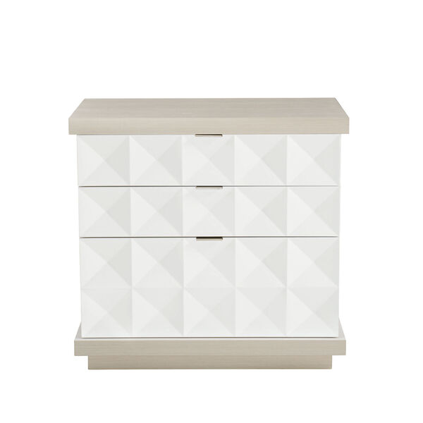 Axiom Linear Gray and Linear White Nightstand, image 2