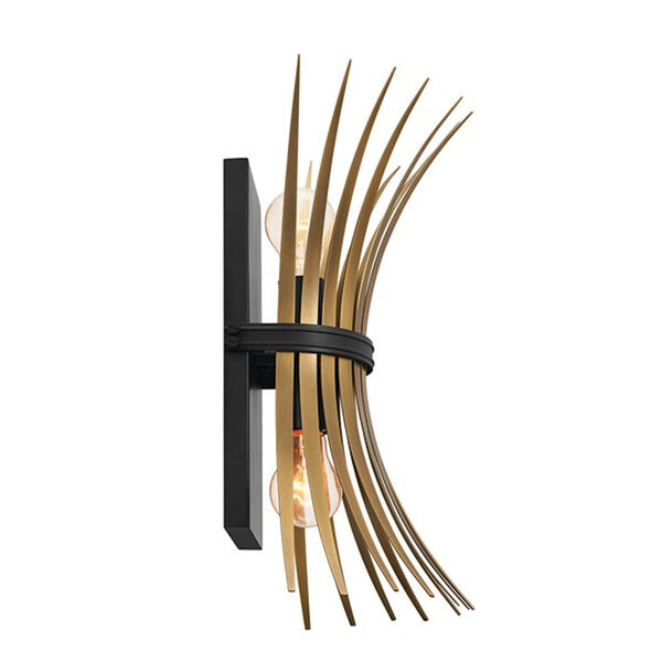 Homestead Natural Brass and Black Two-Light Wall Sconce, image 6