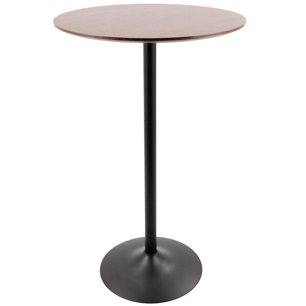 Pebble Black and Walnut Round End Table, image 1