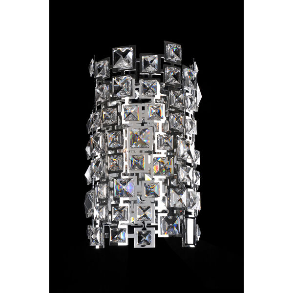 Dolo Chrome Two-Light Sconce with Firenze Clear Crystal, image 1