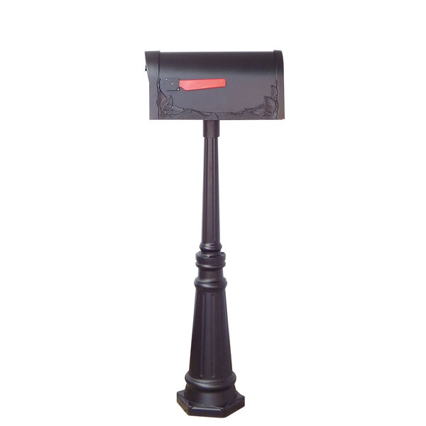 Floral Curbside Mailbox, Locking Insert and Tacoma Mailbox Post in Black, image 4