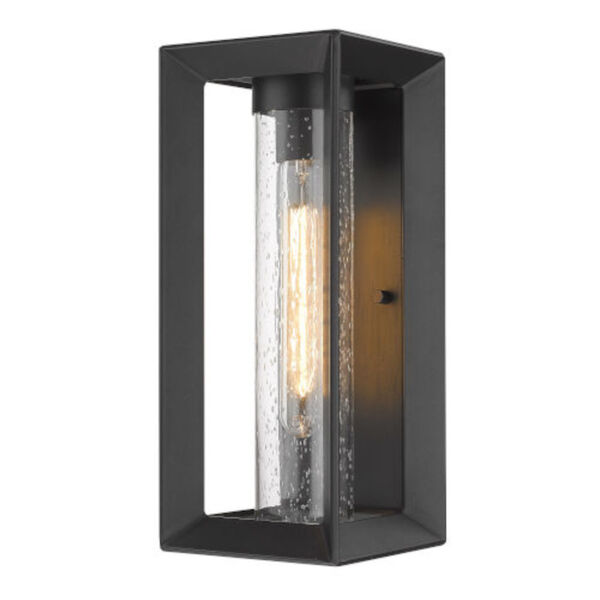 Darren Natural Black One-Light Outdoor Wall Sconce with Seeded Glass, image 1