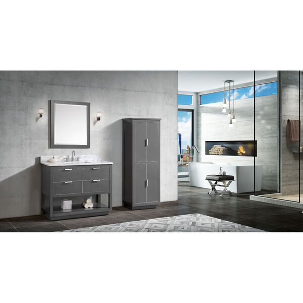 Allie 42-Inch Twilight Gray Brushed Silver Vanity Only, image 4
