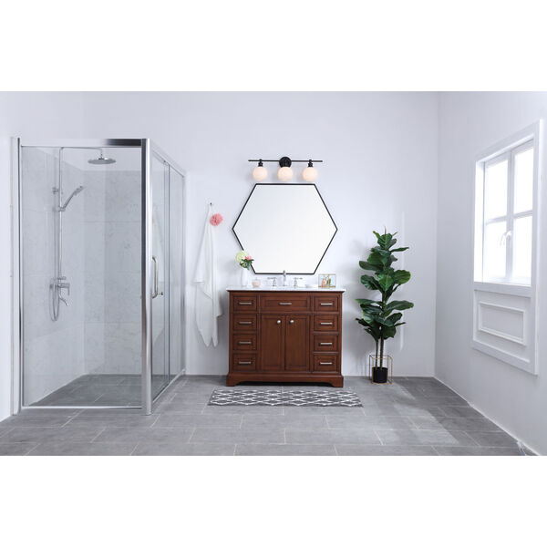 Collier Black Three-Light Bath Vanity with Frosted White Glass, image 2