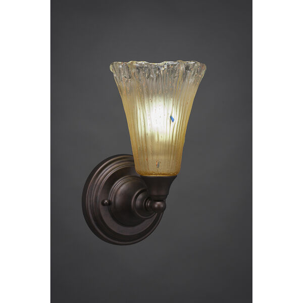 Any Bronze Five-Inch One-Light Wall Sconce with Amber Crystal, image 1
