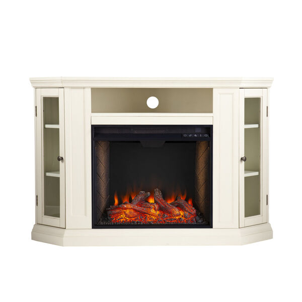 Claremont Ivory Smart Electric Fireplace with Storage, image 2