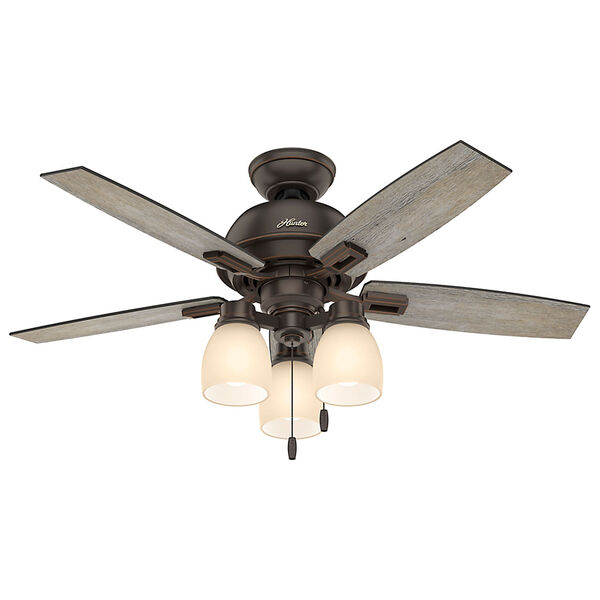 Donegan Barnwood and Dark Walnut 44-Inch Three-Light LED Adjustable Ceiling Fan, image 1