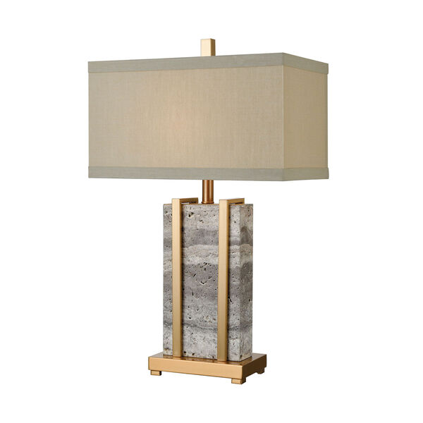 Harnessed Cafe Bronze and Grey Marble 29-Inch One-Light Table Lamp, image 1