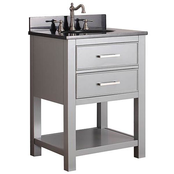 Brooks Chilled Gray 24-Inch Vanity Combo with Black Granite Top, image 2