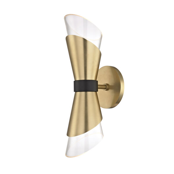 Angie Aged Brass 5-Inch Two-Light Wall Sconce, image 1