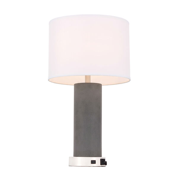 Chronicle Polished Nickel and Grey 14-Inch One-Light Table Lamp, image 6