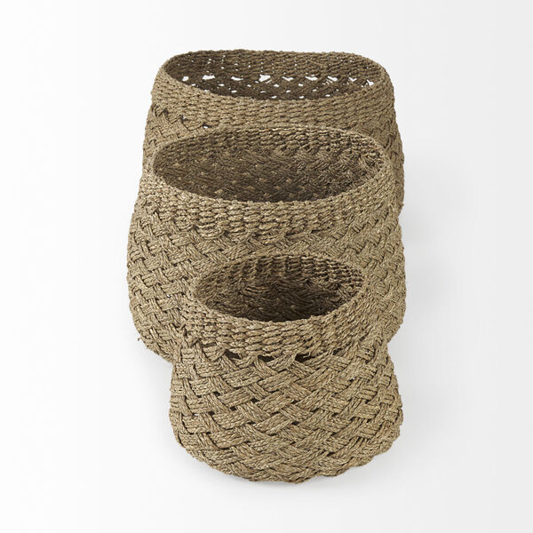 Jarek Medium Brown Round Basket, Set of 3, image 3