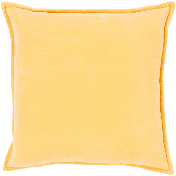 Loring Velvet Yellow 18-Inch Pillow with Poly Fill, image 1
