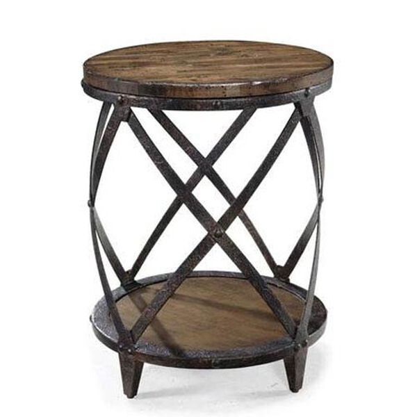Pinebrook Natural Pine Round Accent Table, image 1