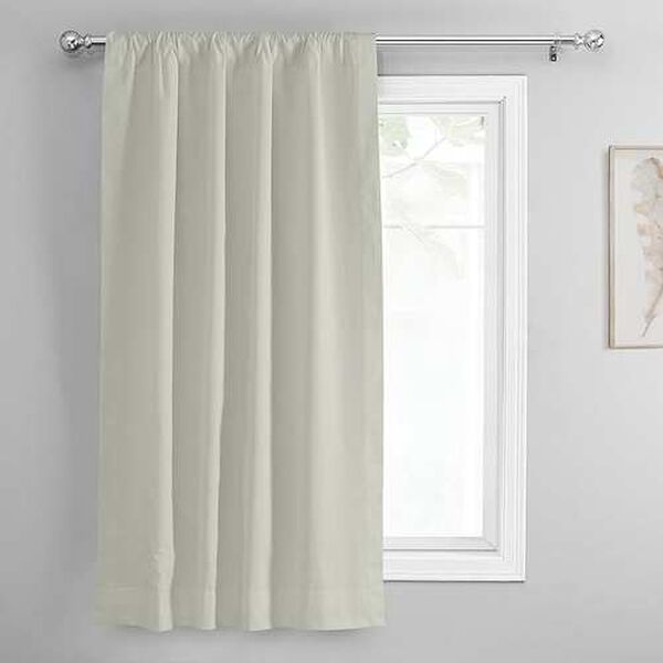 Light Greige Ivory Solid Cotton Tie-Up Window Shade Single Panel, image 5