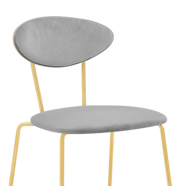 Neo Gray Velvet Gold Chrome Dining Chair, Set of Two, image 5