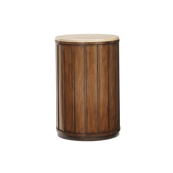 Ocean Club Brown Fiji Drum Table With Stone Top, image 1