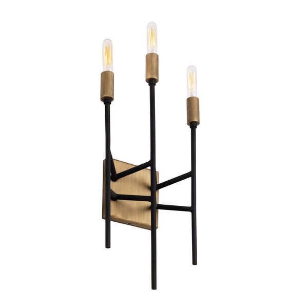 Bodie Havana Gold Carbon Three-Light Wall Sconce, image 1