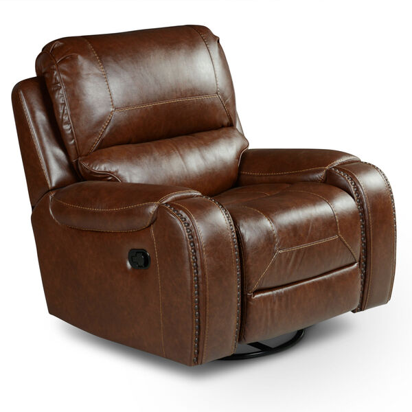 Keily Brown Manual Swivel Recliner Chair, image 2