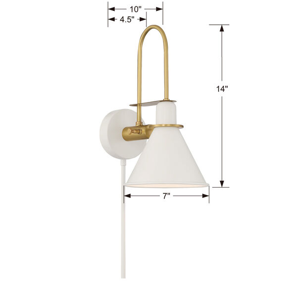 Medford White One-Light Wall Sconce, image 5