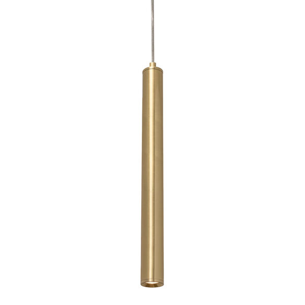 Eli Satin Brass One-Light Integrated LED Mini Pendant, image 1