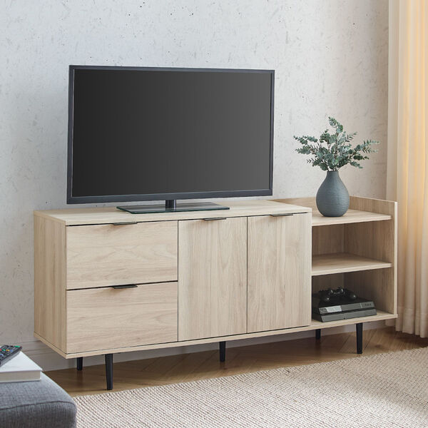 Lincoln Birch Open and Closed Storage TV Stand, image 3