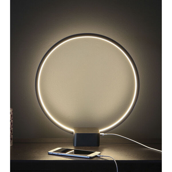 Circle Black Integrated LED Table Lamp, image 6