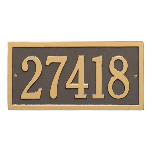 Personalized Bismark Wall Address Plaque in Bronze and Gold, image 1