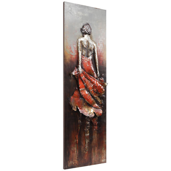 Lady in Red Mixed Media Iron Hand Painted Dimensional Wall Art, image 3