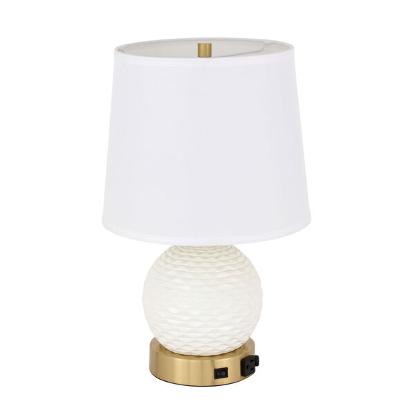 Haven Brushed Brass and White 12-Inch One-Light Table Lamp, image 4
