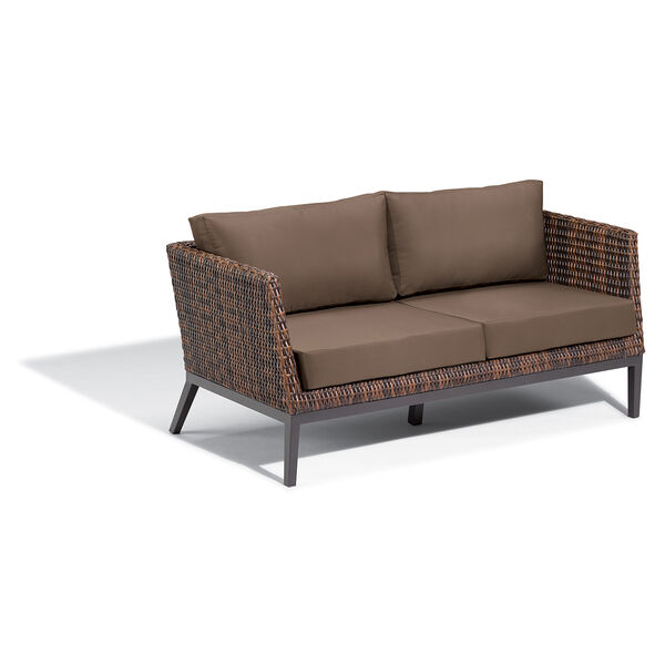 Salino Resin Wicker Sable Woven Sofa with Toast Cushions, image 1