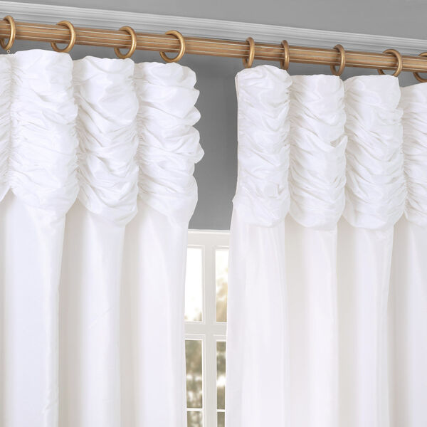 Ice White Faux Dupioni Silk Single Panel Curtain 50 x 96, image 6