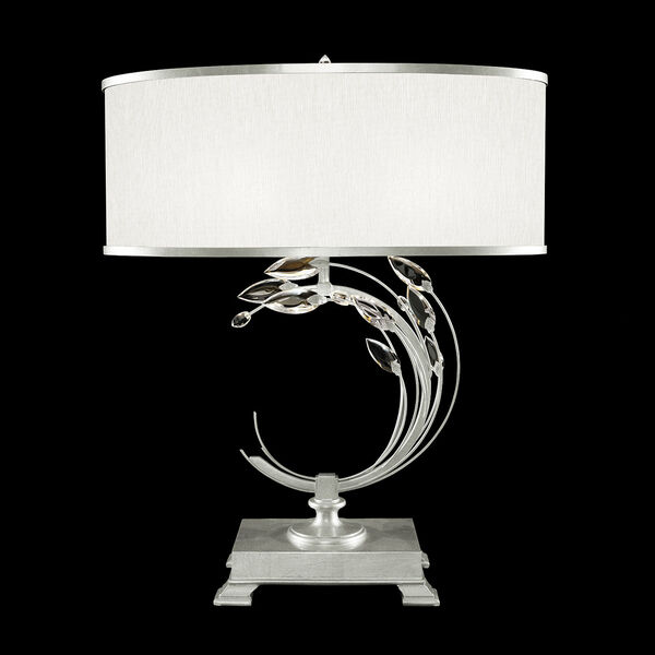 Crystal Laurel Silver and White Left Facing One-Light Table Lamp, image 1