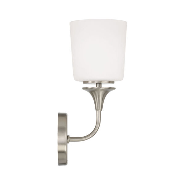 Presley Brushed Nickel One-Light Sconce with Soft White Glass, image 5