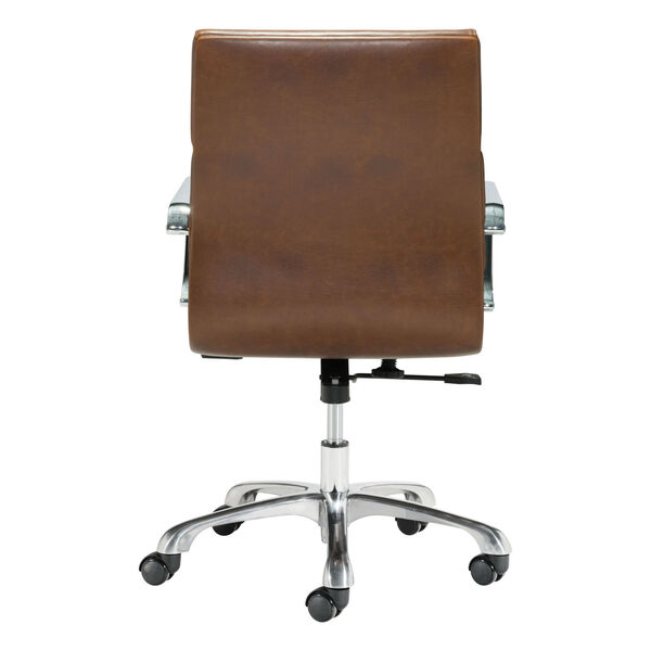 Ithaca Vintage Brown and Silver Office Chair, image 5