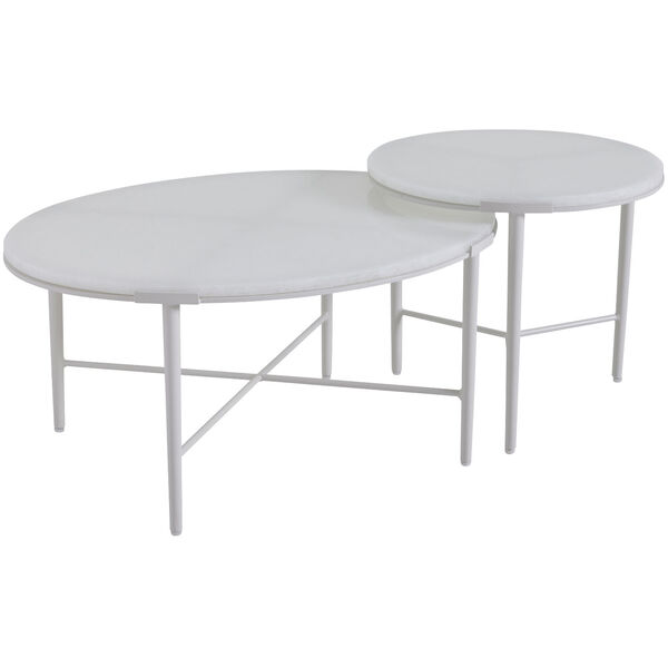 Seabrook White Bunching Cocktail Table, Set of Two, image 1