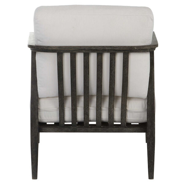 Brunei White and Solid Oak Accent Chair, image 5