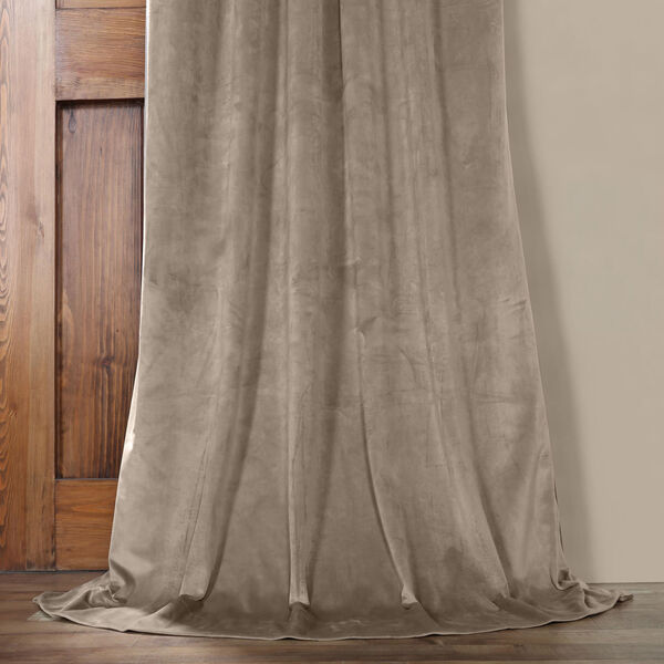 Brown 108 x 50 In. Plush Velvet Curtain Single Panel, image 5