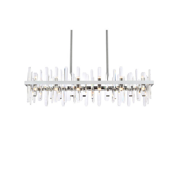 Serena Chrome and Clear 42-Inch Rectangle Chandelier, image 3