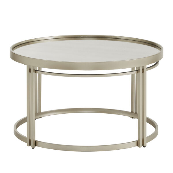 Samantha Champagne Silver Antique Mirror Top Coffee Table, image 2