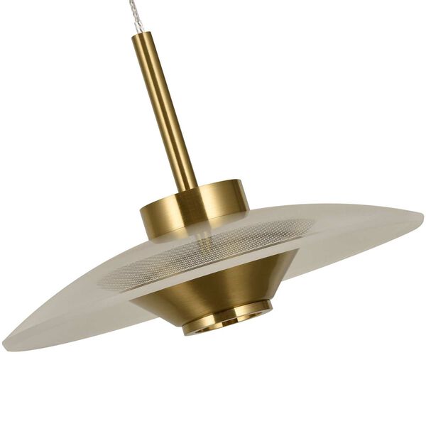 Ferrara Antique Brass Adjustable Three-Light Integrated LED Pendant, image 4